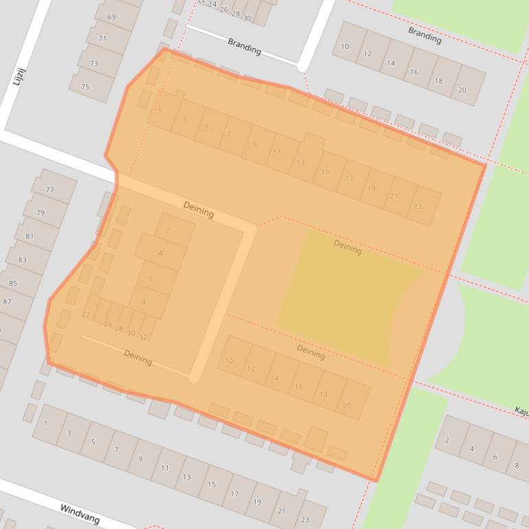 Kaart van postcodegebied 1276GT.
