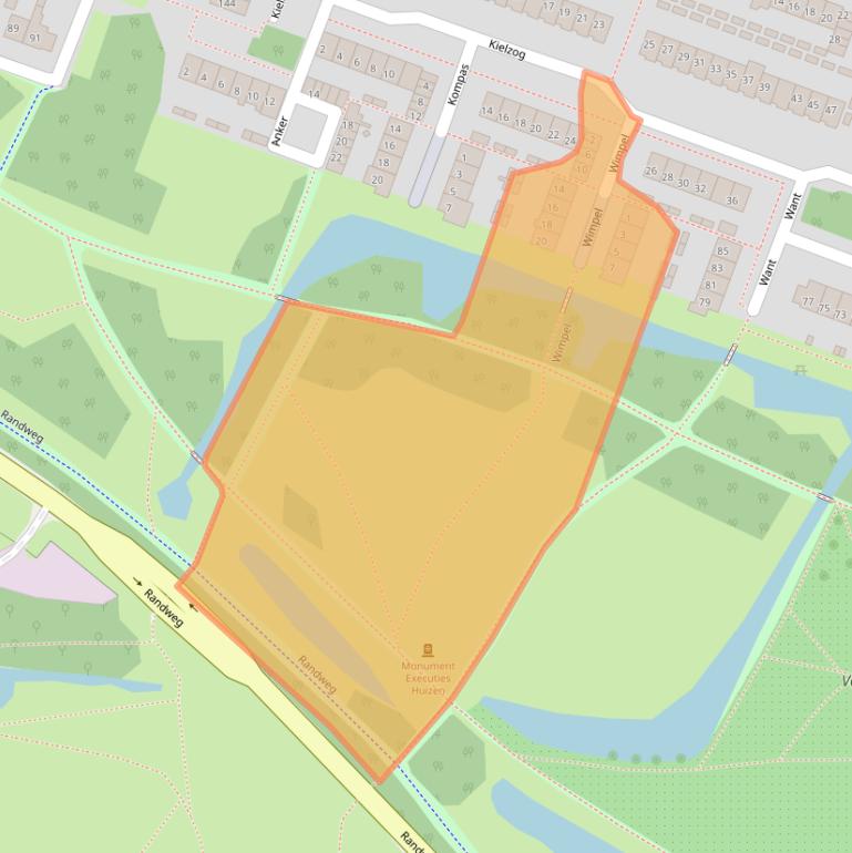 Kaart van postcodegebied 1276HB.