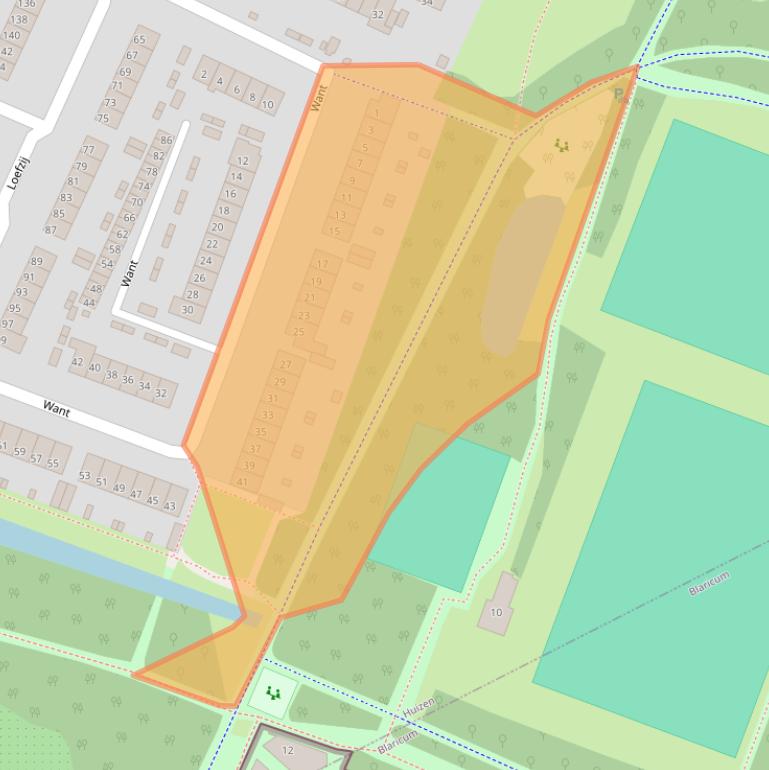 Kaart van postcodegebied 1276HC.