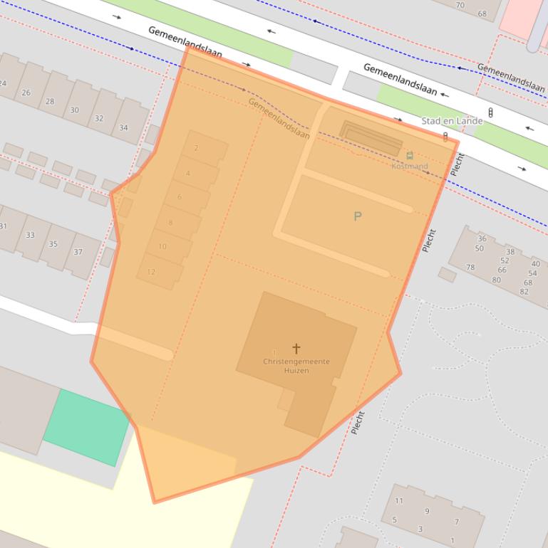 Kaart van postcodegebied 1276HG.