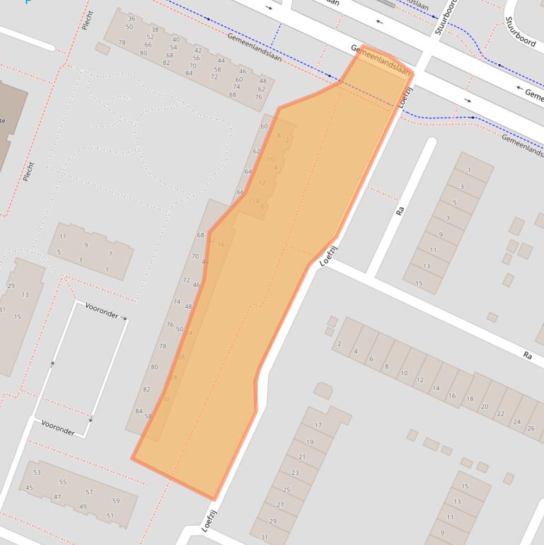 Kaart van postcodegebied 1276HL.