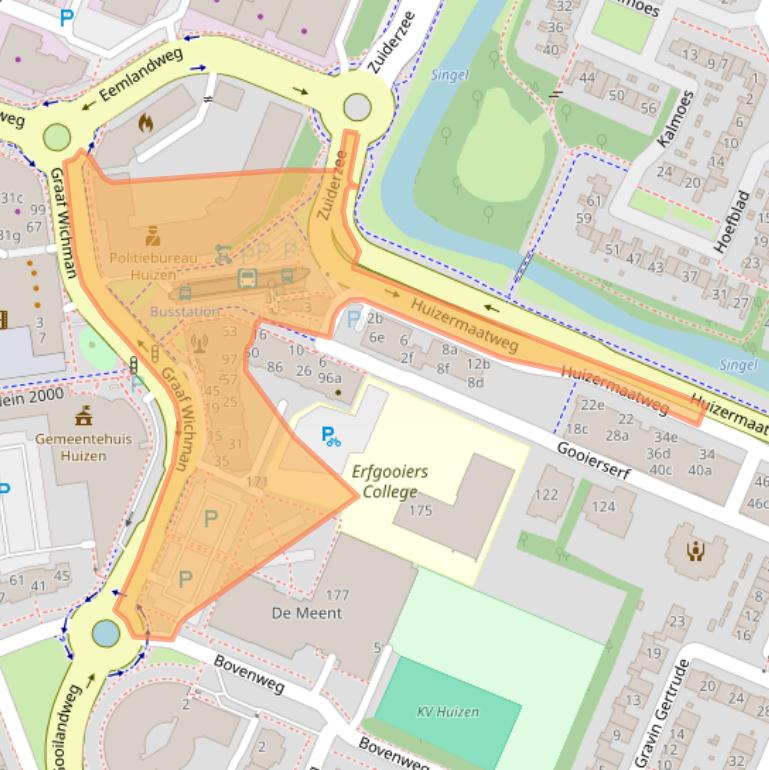 Kaart van postcodegebied 1276KA.