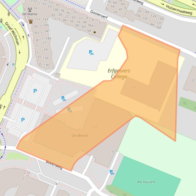 Kaart van postcodegebied 1276KD.