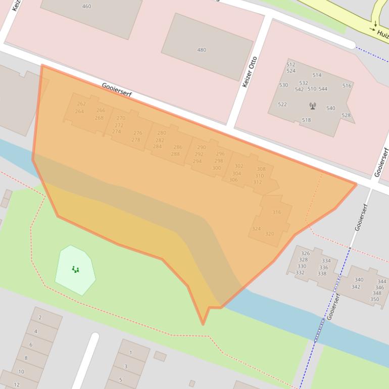 Kaart van postcodegebied 1276KR.