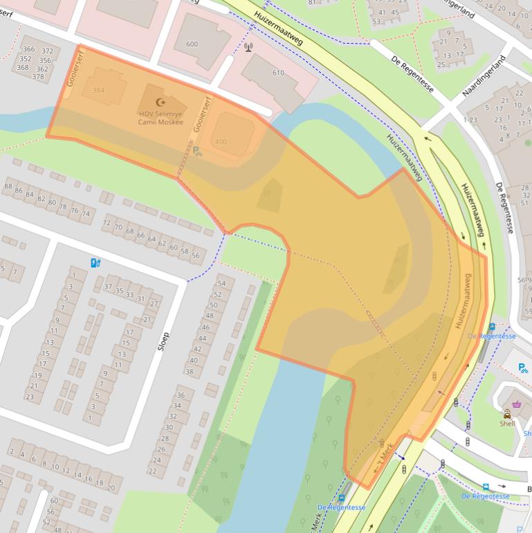 Kaart van postcodegebied 1276KT.