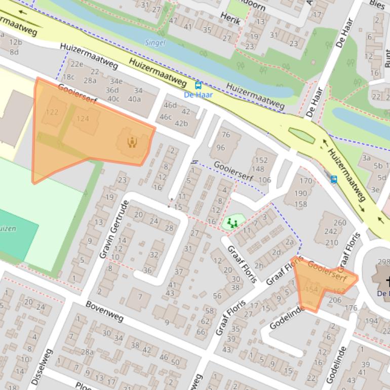 Kaart van postcodegebied 1276KV.