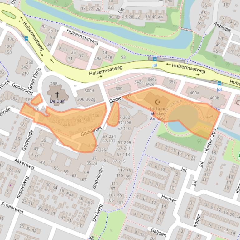 Kaart van postcodegebied 1276KZ.