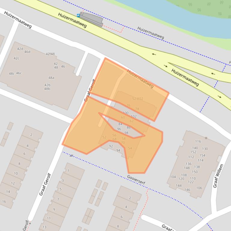 Kaart van postcodegebied 1276MA.