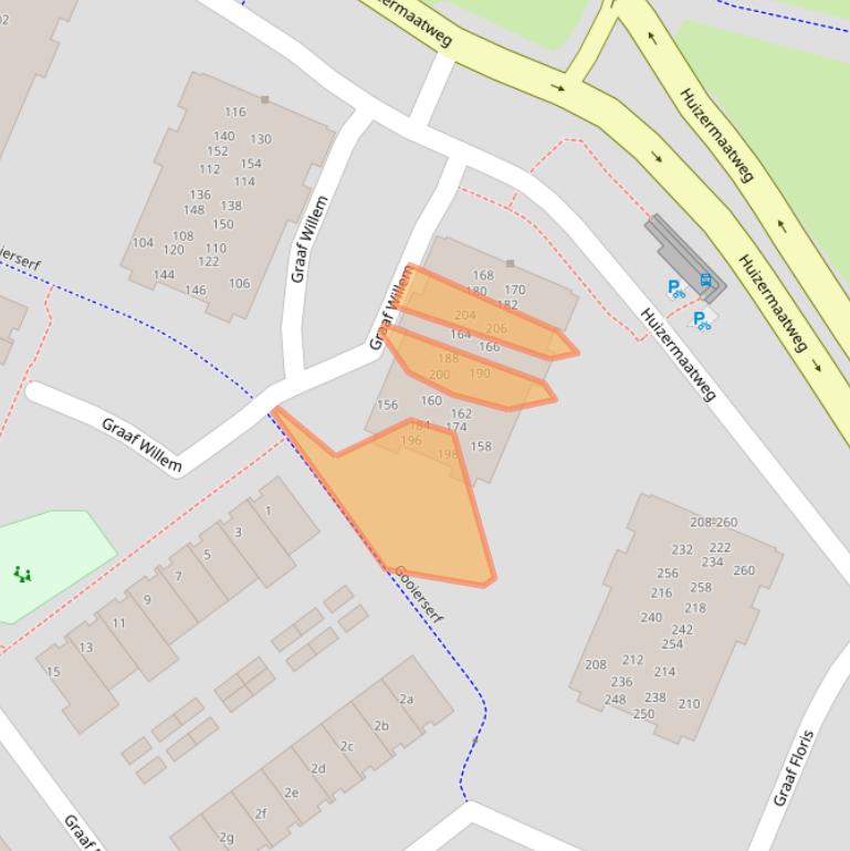 Kaart van postcodegebied 1276MG.