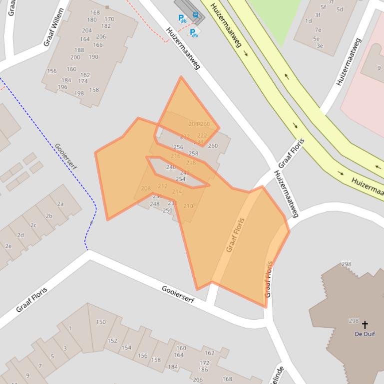 Kaart van postcodegebied 1276MH.