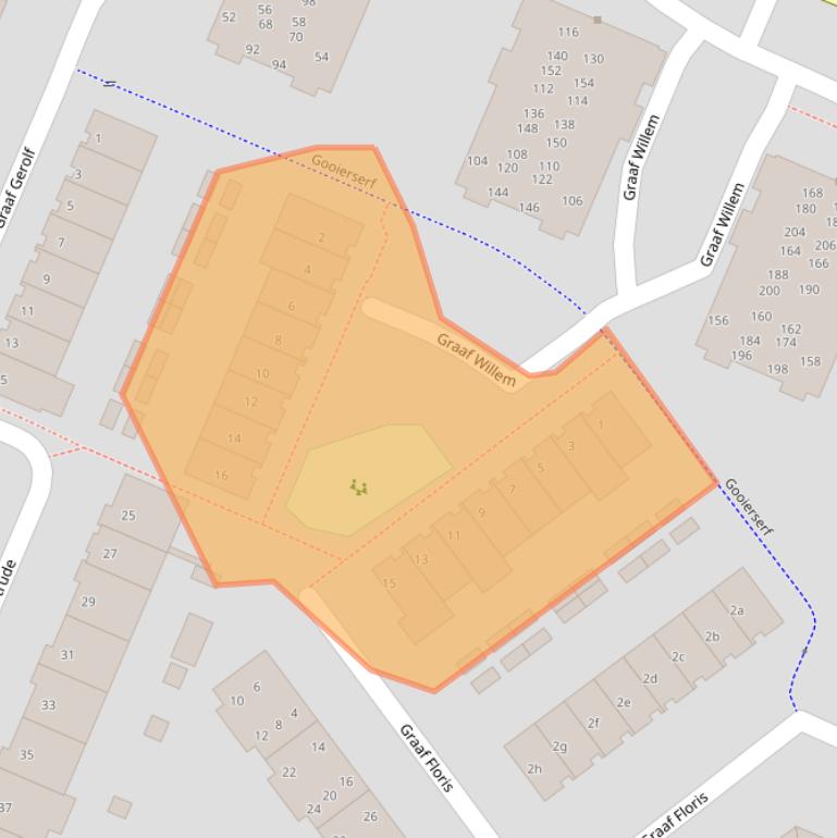 Kaart van postcodegebied 1276MK.