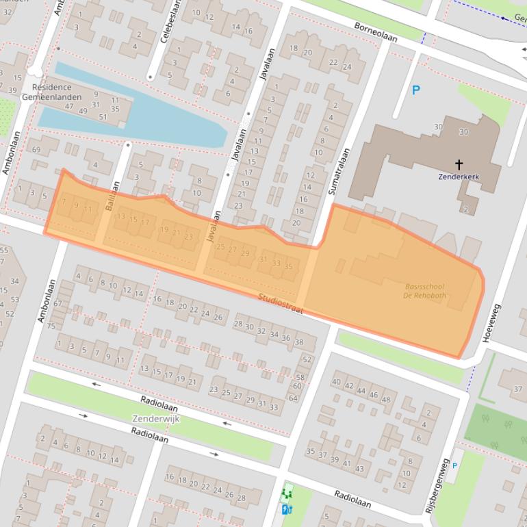 Kaart van postcodegebied 1276NA.