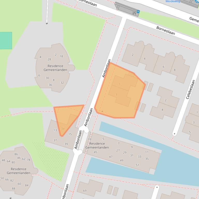 Kaart van postcodegebied 1276NB.