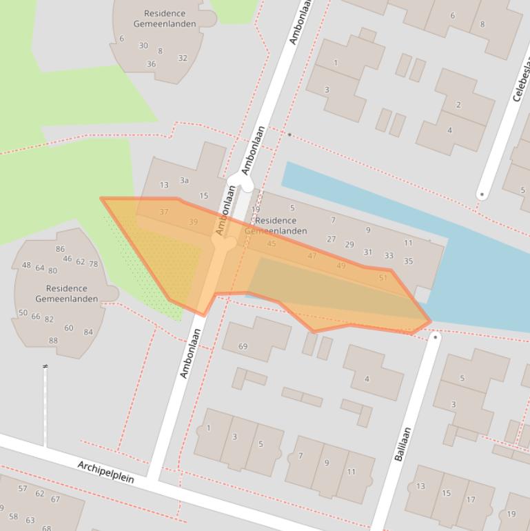 Kaart van postcodegebied 1276NE.