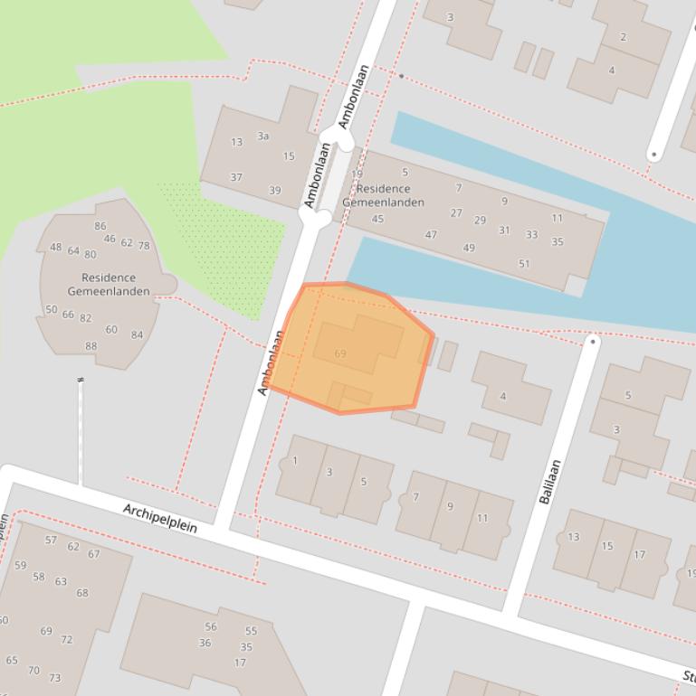 Kaart van postcodegebied 1276NG.