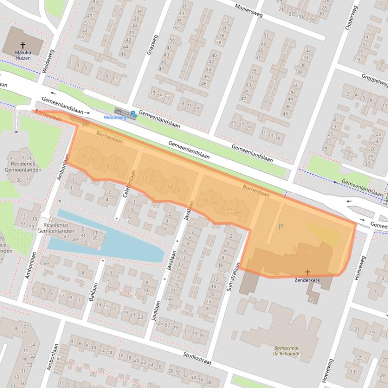 Kaart van postcodegebied 1276NS.