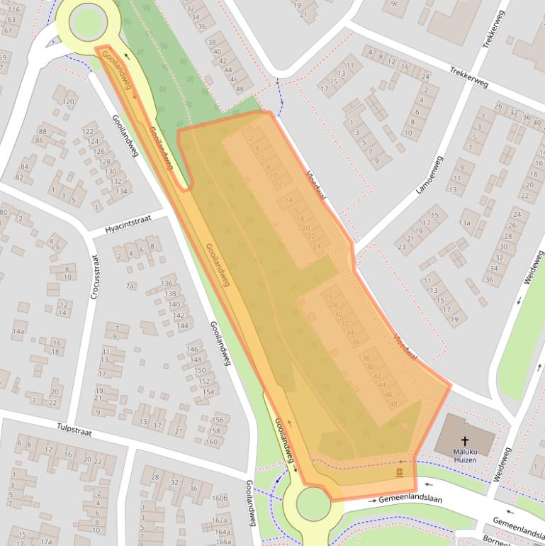 Kaart van postcodegebied 1276XM.