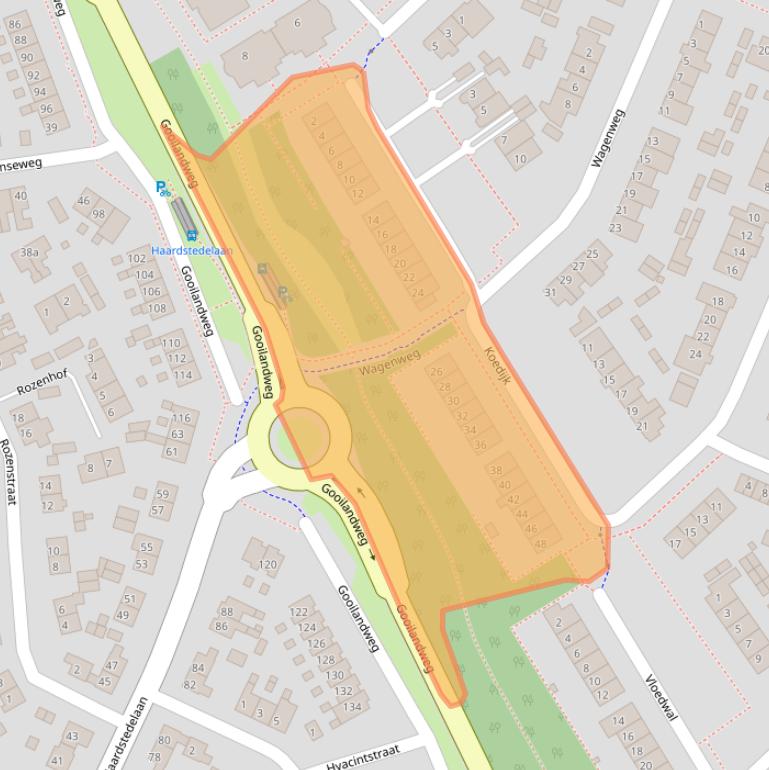 Kaart van postcodegebied 1276XV.