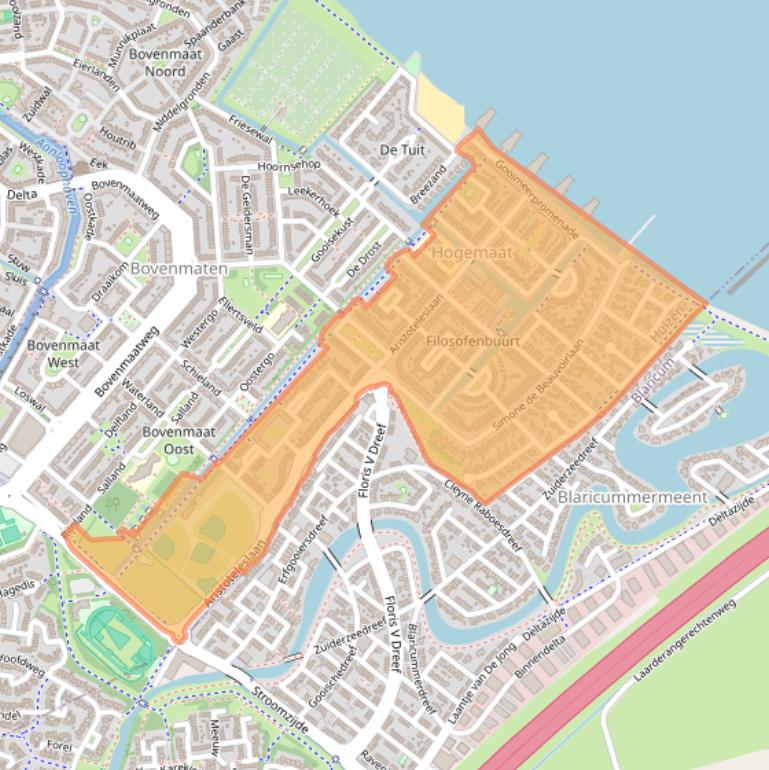 Kaart van postcodegebied 1277.