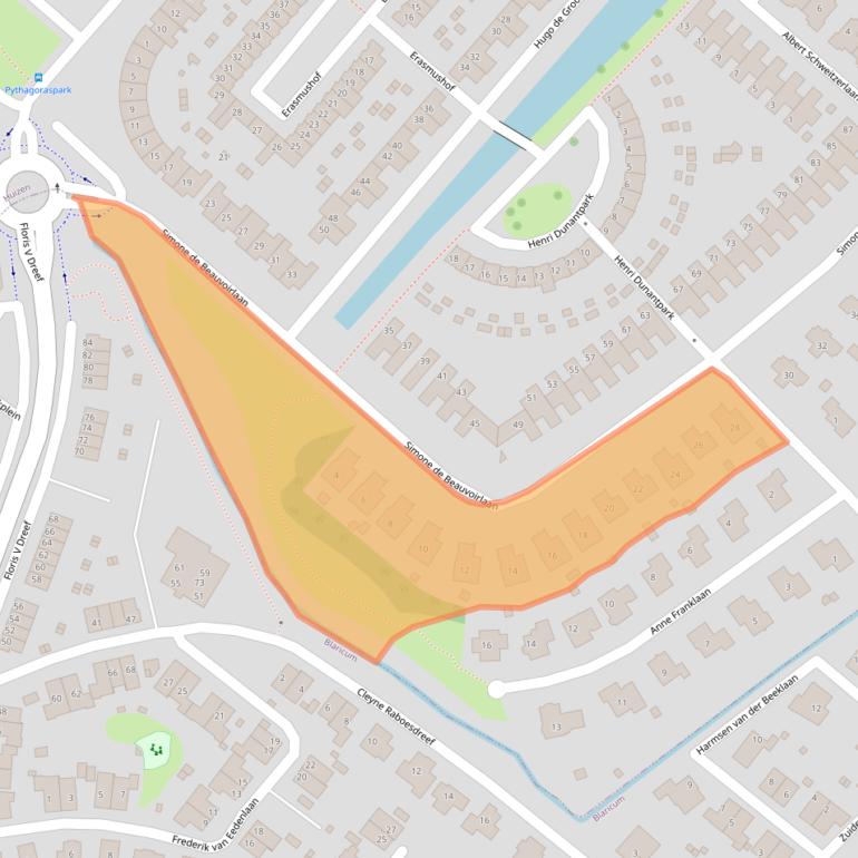 Kaart van postcodegebied 1277BH.