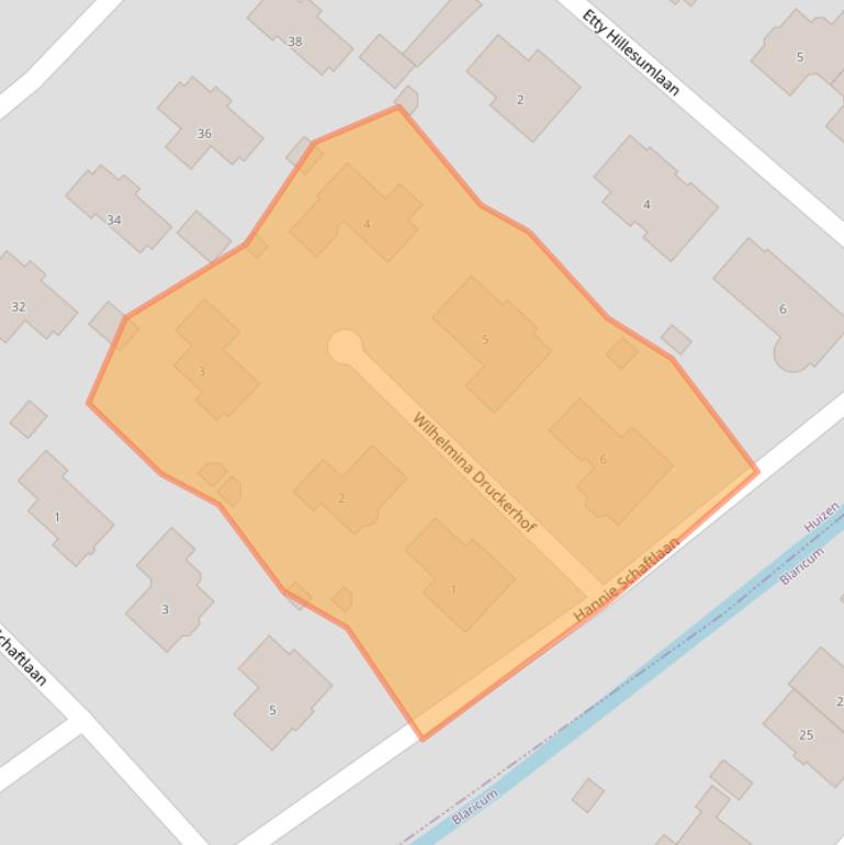 Kaart van postcodegebied 1277BT.