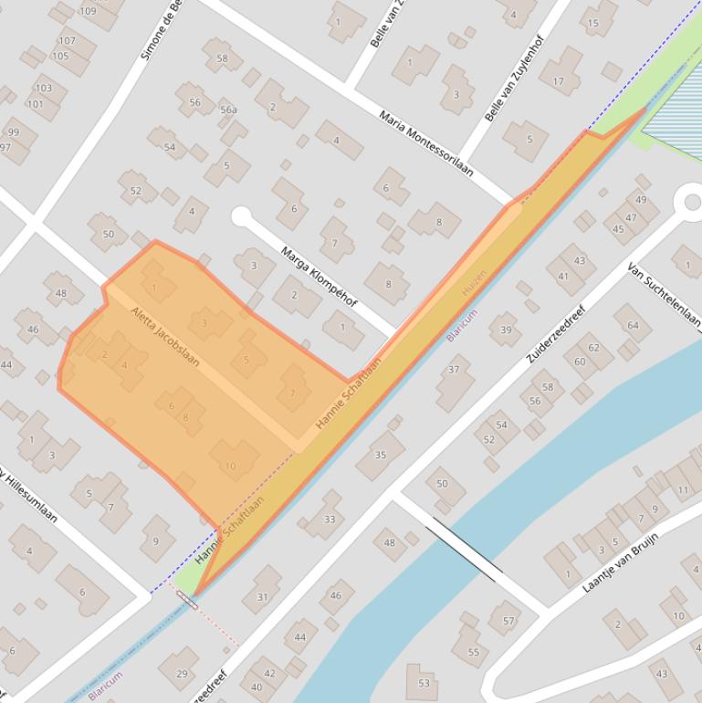 Kaart van postcodegebied 1277CP.