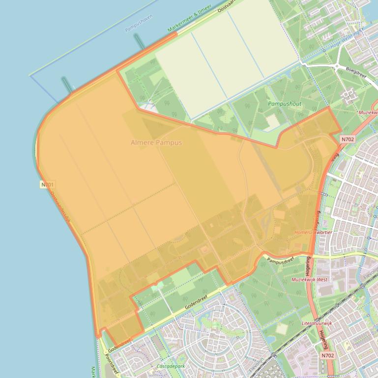 Kaart van postcodegebied 1309BB.