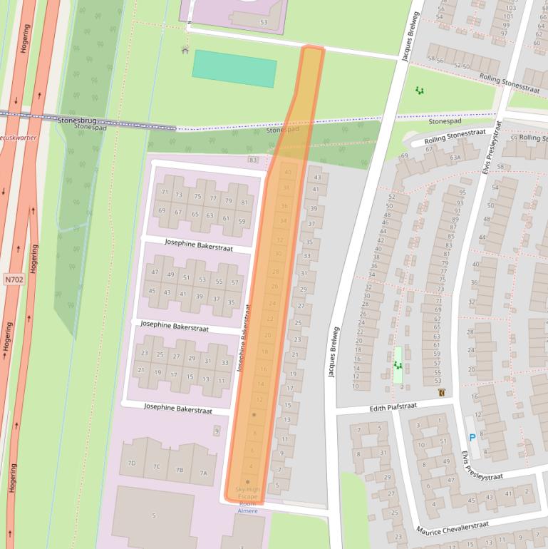 Kaart van postcodegebied 1311GA.