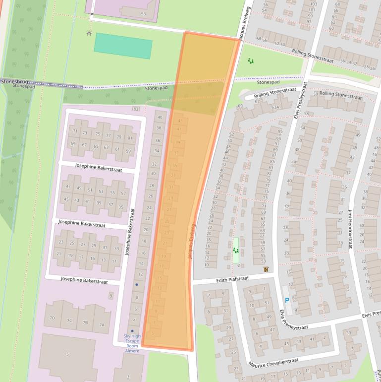 Kaart van postcodegebied 1311HK.