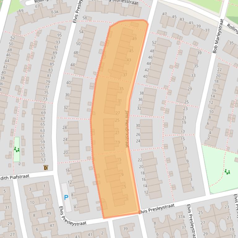 Kaart van postcodegebied 1311HV.