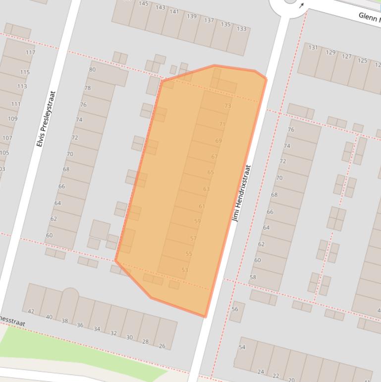 Kaart van postcodegebied 1311HW.