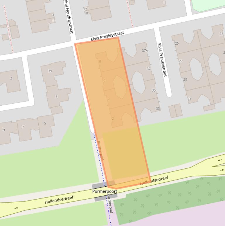 Kaart van postcodegebied 1311HX.
