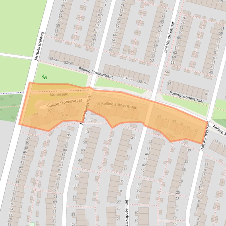Kaart van postcodegebied 1311JS.