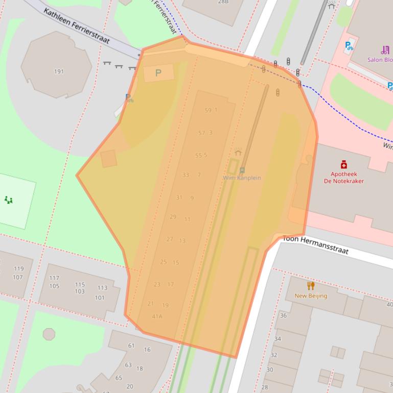 Kaart van postcodegebied 1311KH.