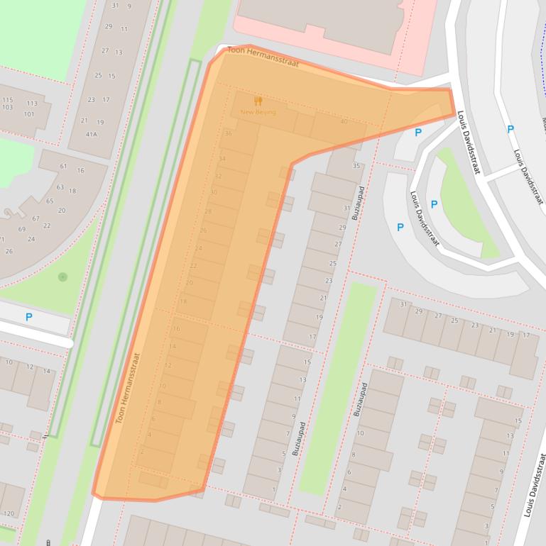 Kaart van postcodegebied 1311KL.