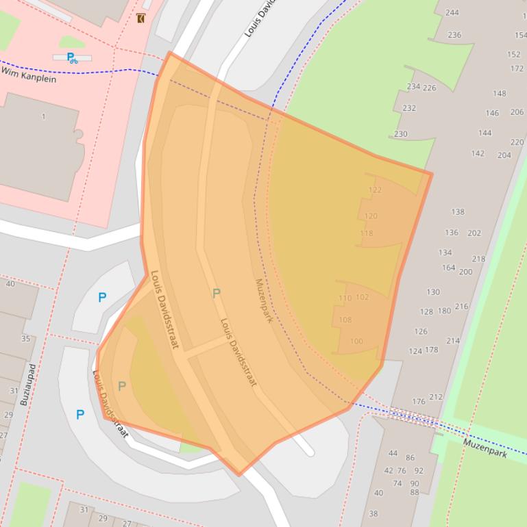 Kaart van postcodegebied 1311LD.