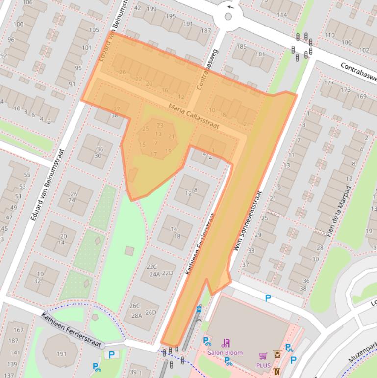 Kaart van postcodegebied 1311LK.