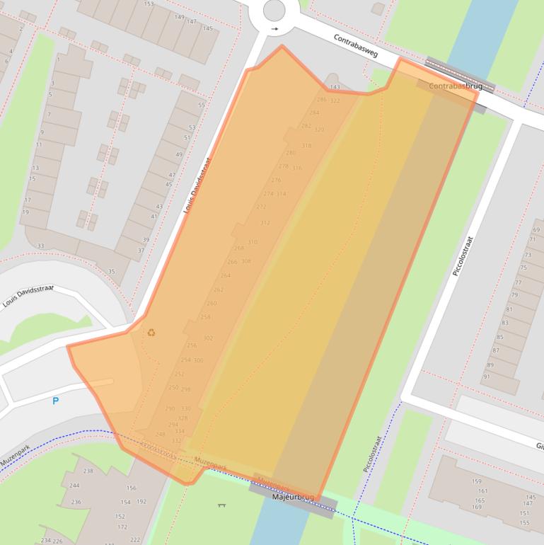 Kaart van postcodegebied 1311LZ.