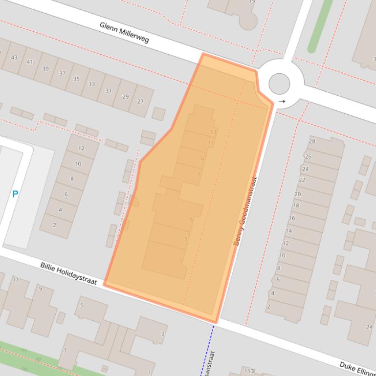 Kaart van postcodegebied 1311PT.