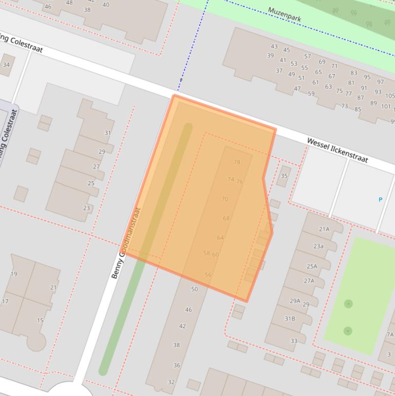 Kaart van postcodegebied 1311RB.