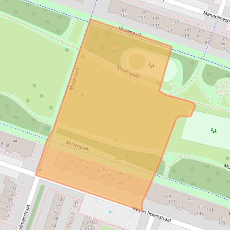 Kaart van postcodegebied 1311RD.
