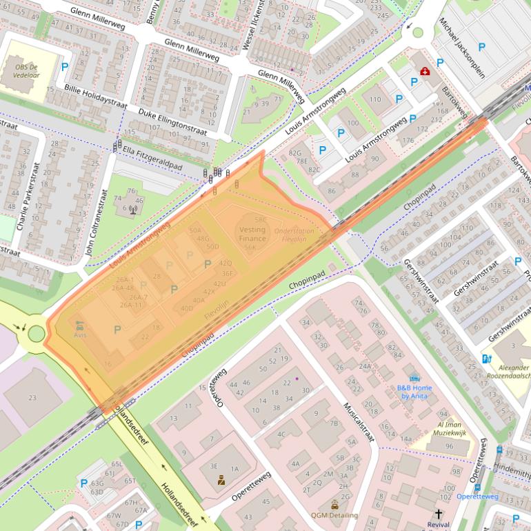 Kaart van postcodegebied 1311RK.