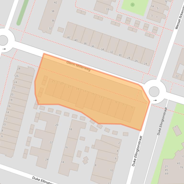 Kaart van postcodegebied 1311RN.