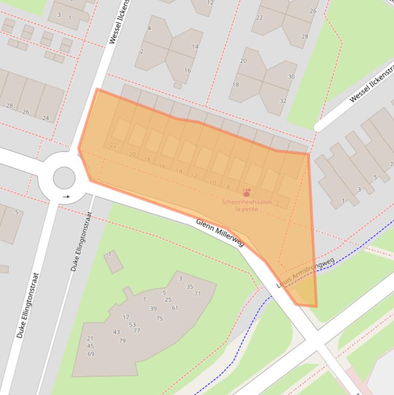 Kaart van postcodegebied 1311RS.