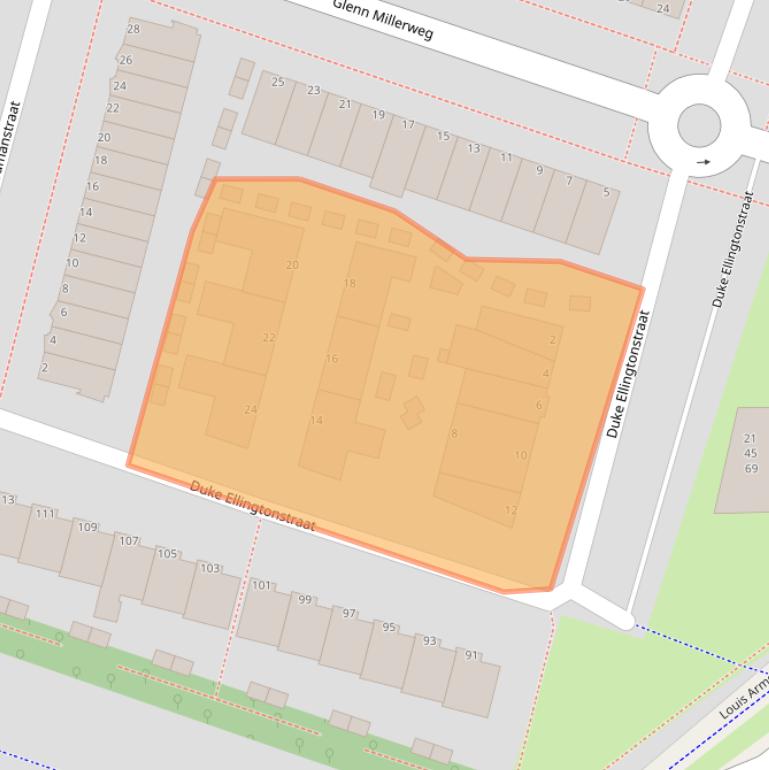 Kaart van postcodegebied 1311SE.