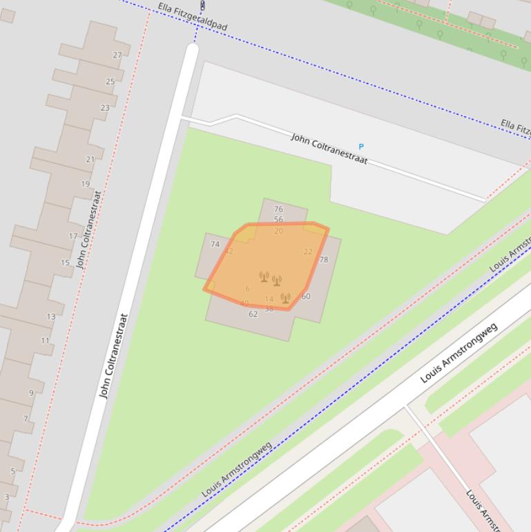 Kaart van postcodegebied 1311SJ.