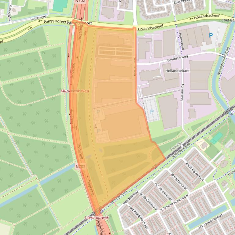 Kaart van postcodegebied 1311XB.