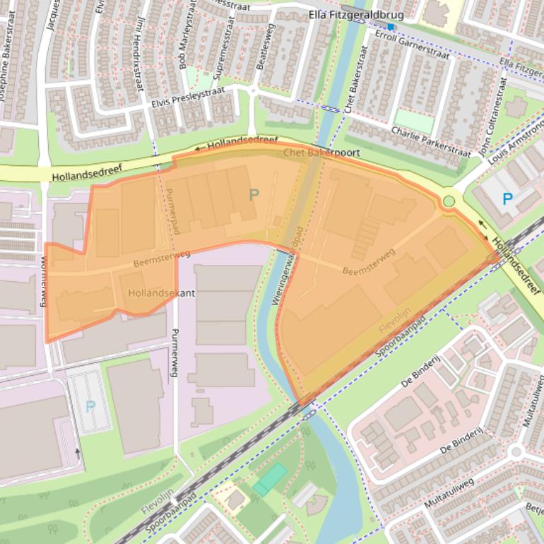 Kaart van postcodegebied 1311XC.