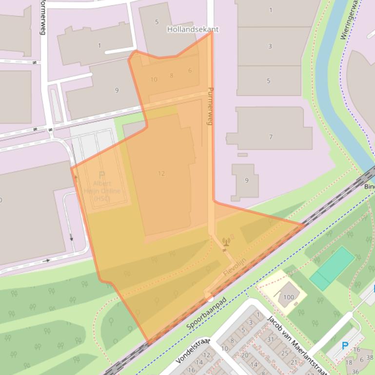 Kaart van postcodegebied 1311XG.