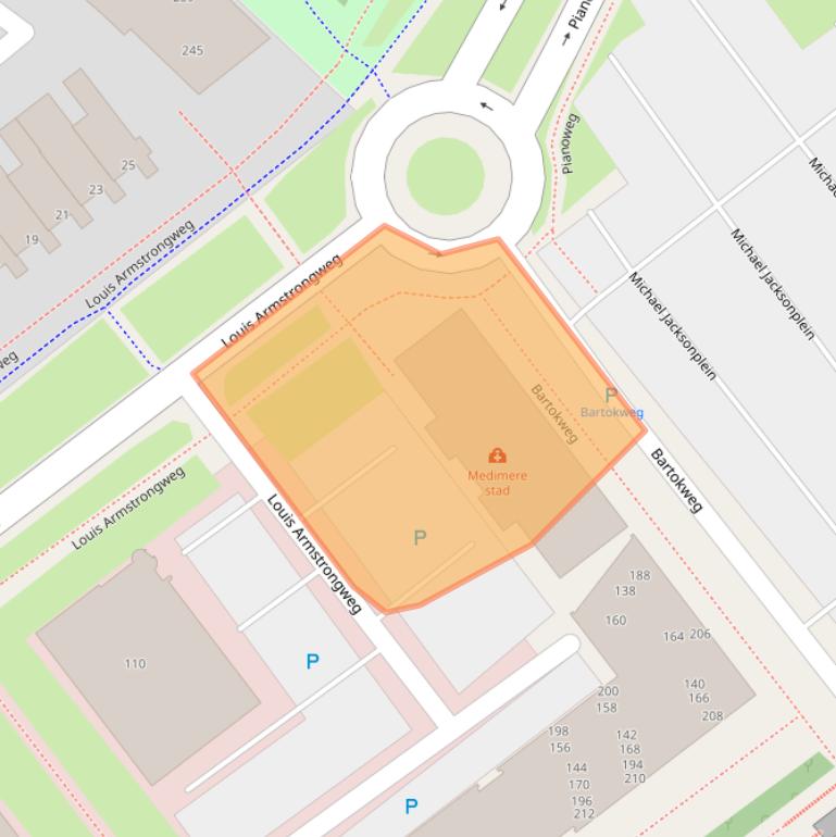 Kaart van postcodegebied 1311ZX.